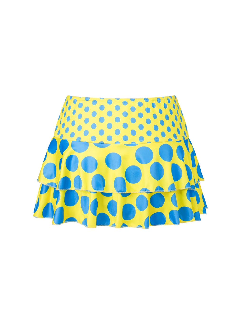 Fashion Summer Mini Skirt Women Dots Print Side Ties Low Waist A Line Skirts for Parties and Casual Wear