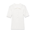 Fashion Casual Short-sleeve Collar Knit Shirt Women White Shirt Short Sleeve Button Down Casual Top For Summer Daily Wear O9JO