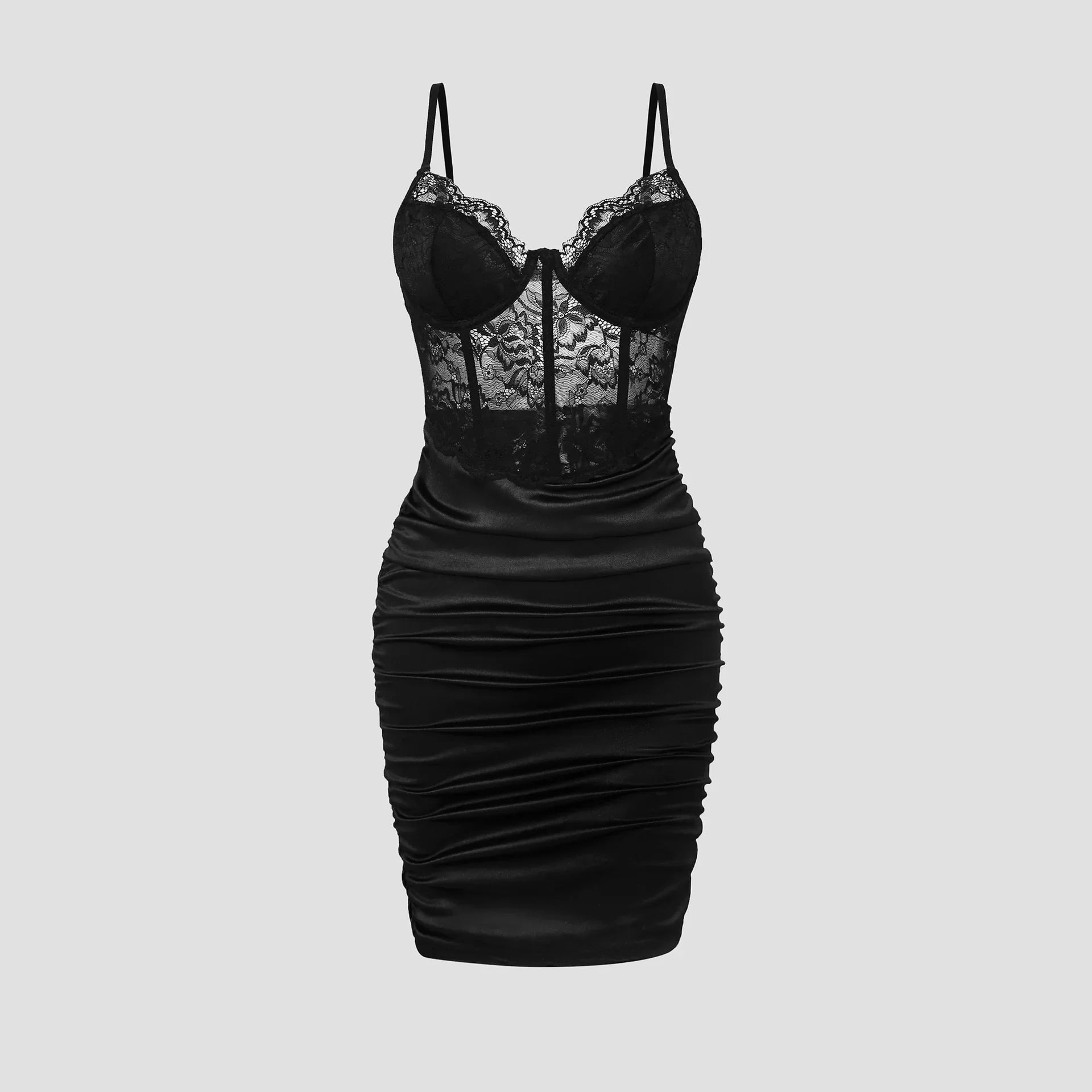 Elegant Sleeveless Dress for Woman New Fashion Sexy Lace Pleated Flower Patterned Hip Wrap Skirt Y2k Slim Fit Dresses for Female