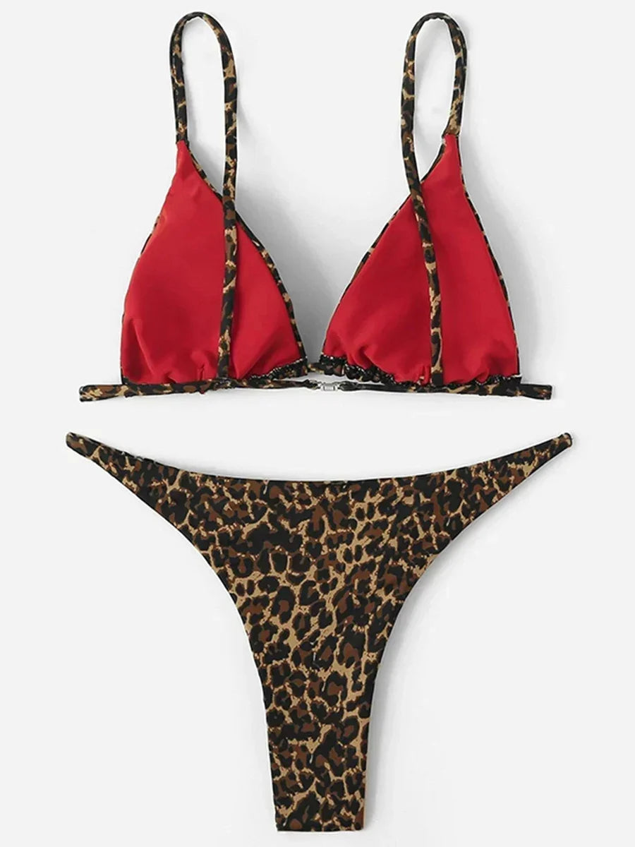 2025 Sexy Leopard Brazilian Bikini Women Swimsuit Female Thong Swimwear Two Pieces Bikini Set Mini Micro Bathing Suit Swim Lady