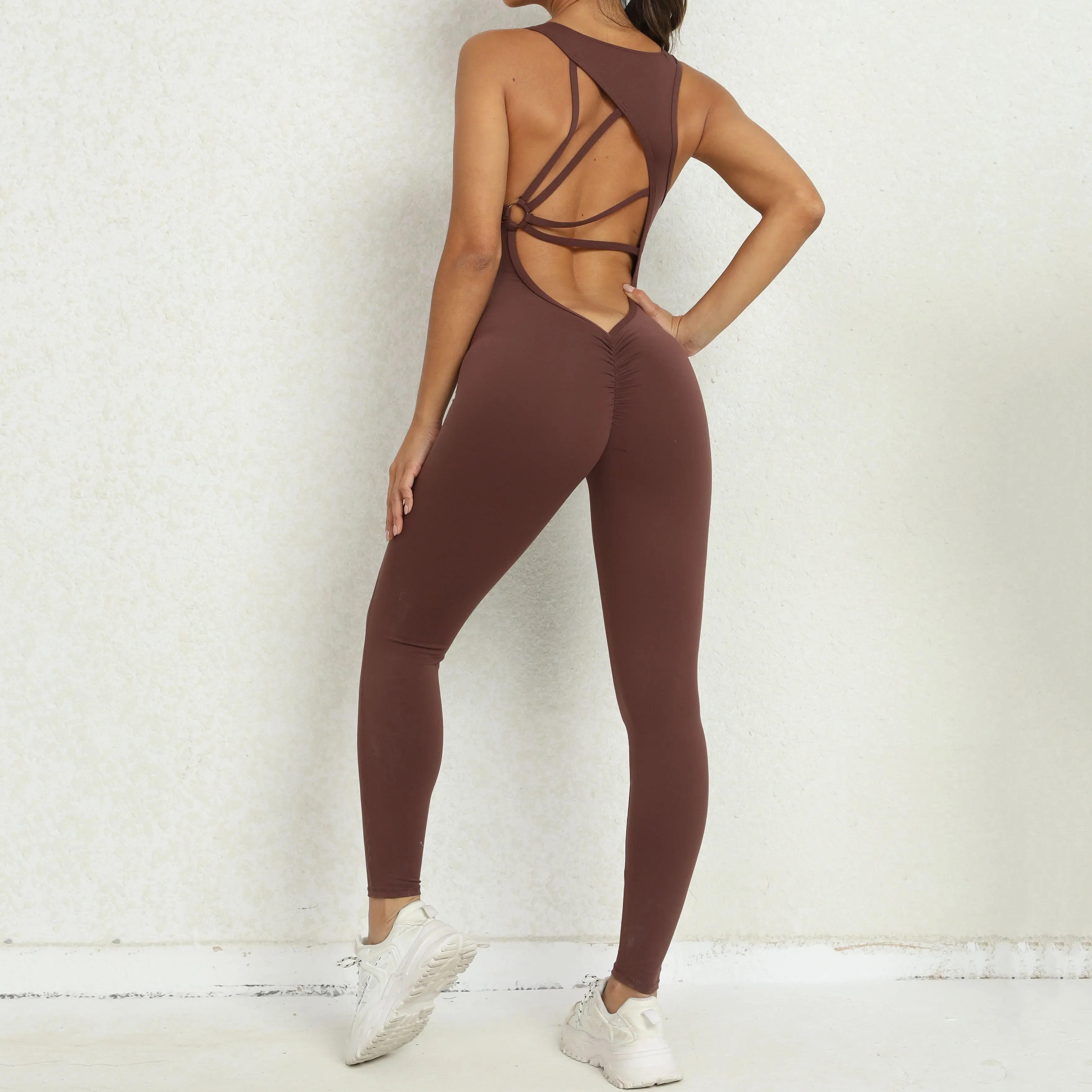 New Yoga Jumpsuit Women One-Piece Sweatpants Sleeveless Gym Suit Running Breathable Sportswear Stretch Tight Leggings