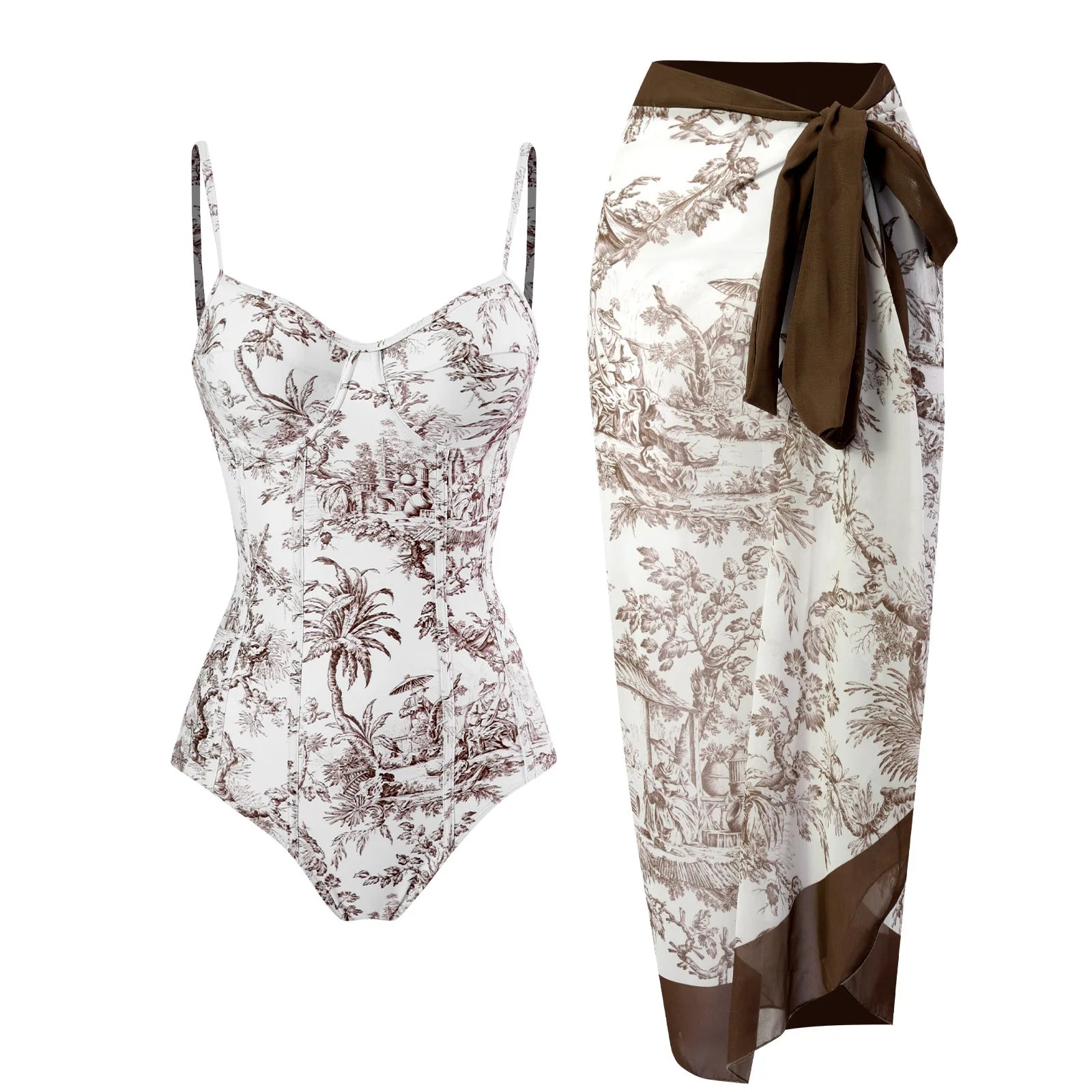 2026 New Arrival Push Up Women Bikini Set Floral Printed Ruffle Bikinis Strappy Bandage Swimwear Brazilian Biquini Bathing Suit