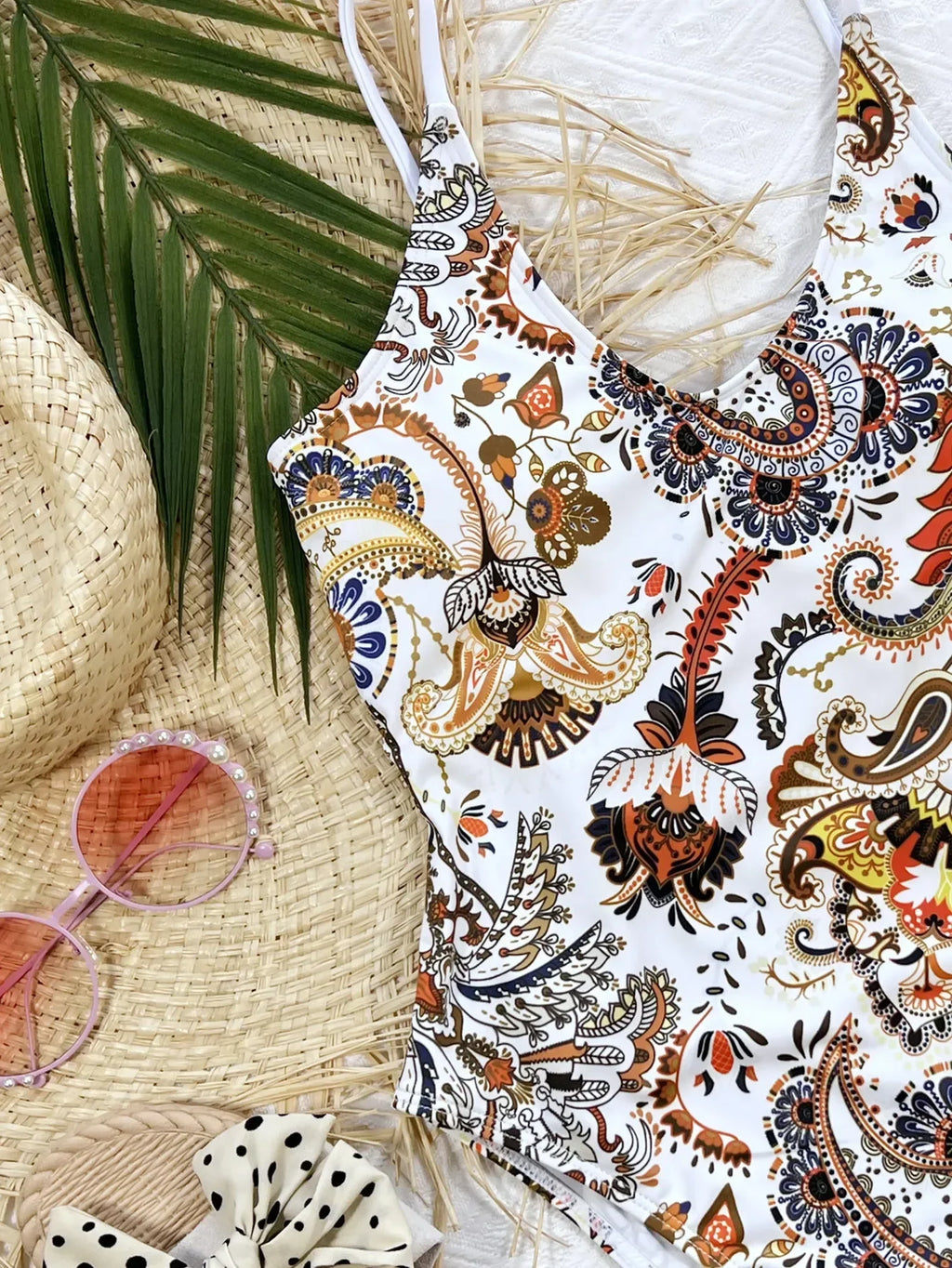 New Sexy One Piece Swimsuit Swimwear Women V-neck Backless Print One-piece Bathing Suit Beachwear Costumi Da Bagno Donna 2026