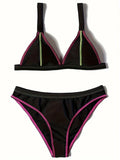 ZTVitality Sexy Push Up Bikini Set Women's Swimsuit Padded Bra Patchwork Swimwear Summer Beachwear Bathing Suit 2024 New Biquini