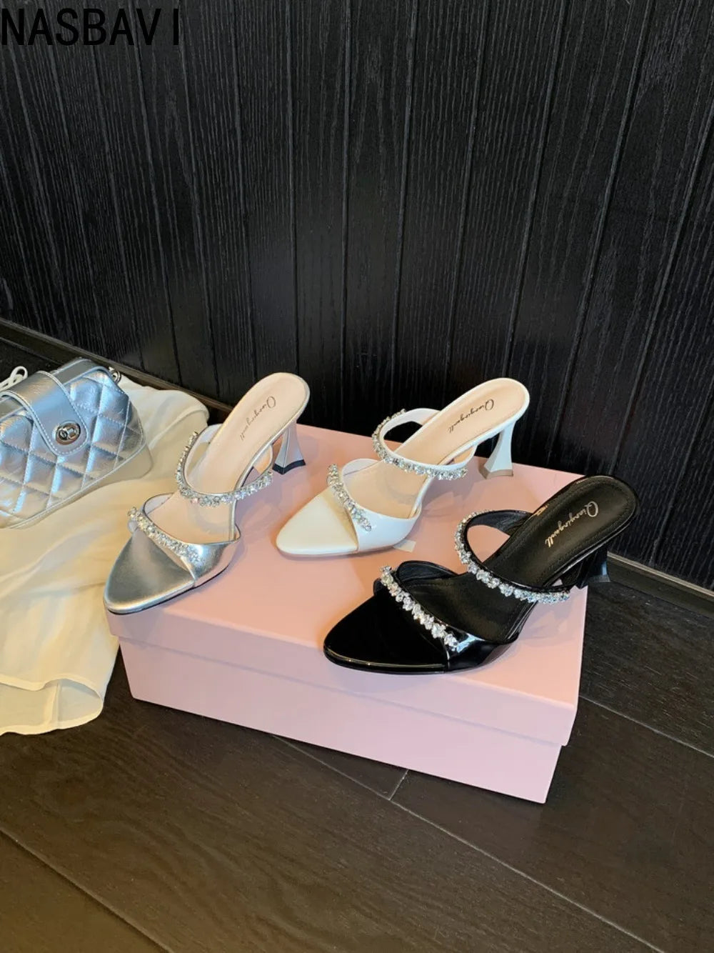 2026 New Style Luxury Rhinestone Slippers For Women's Slip-on Elegant Princess Dress Shoes Top Quality Pumps Fashion Sandals