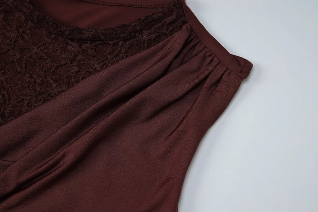 FDYOUI Elegant Lace Patchwork Tank Tops 2026 Summer See-through Sleeveless T-shirt Ladies Folds Slim Corset Crop Top High Street