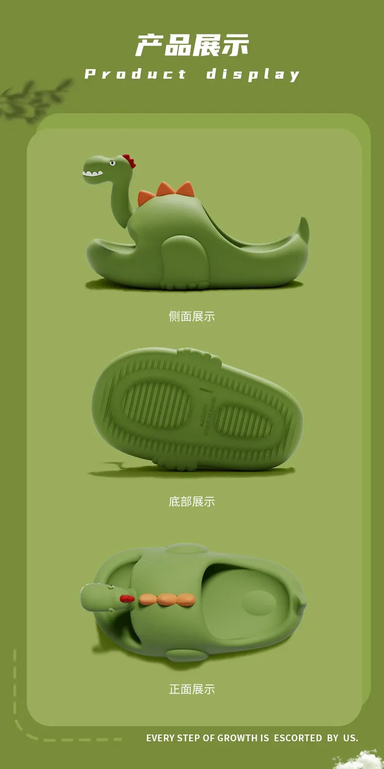 Women Dinosaur Slippers Summer Outdoor Indoor Shoes Soft Sole Non Slip Funny Slides Parent Children Home Floor Footwear