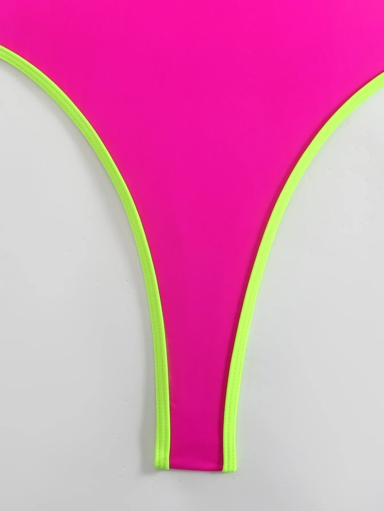 Sexy Neon Hot Pink Contrast Thong Swimwear 2026 Women V Neck Bandage Hollow Out Backless Beach Bathing Suit One Piece Swimsuit