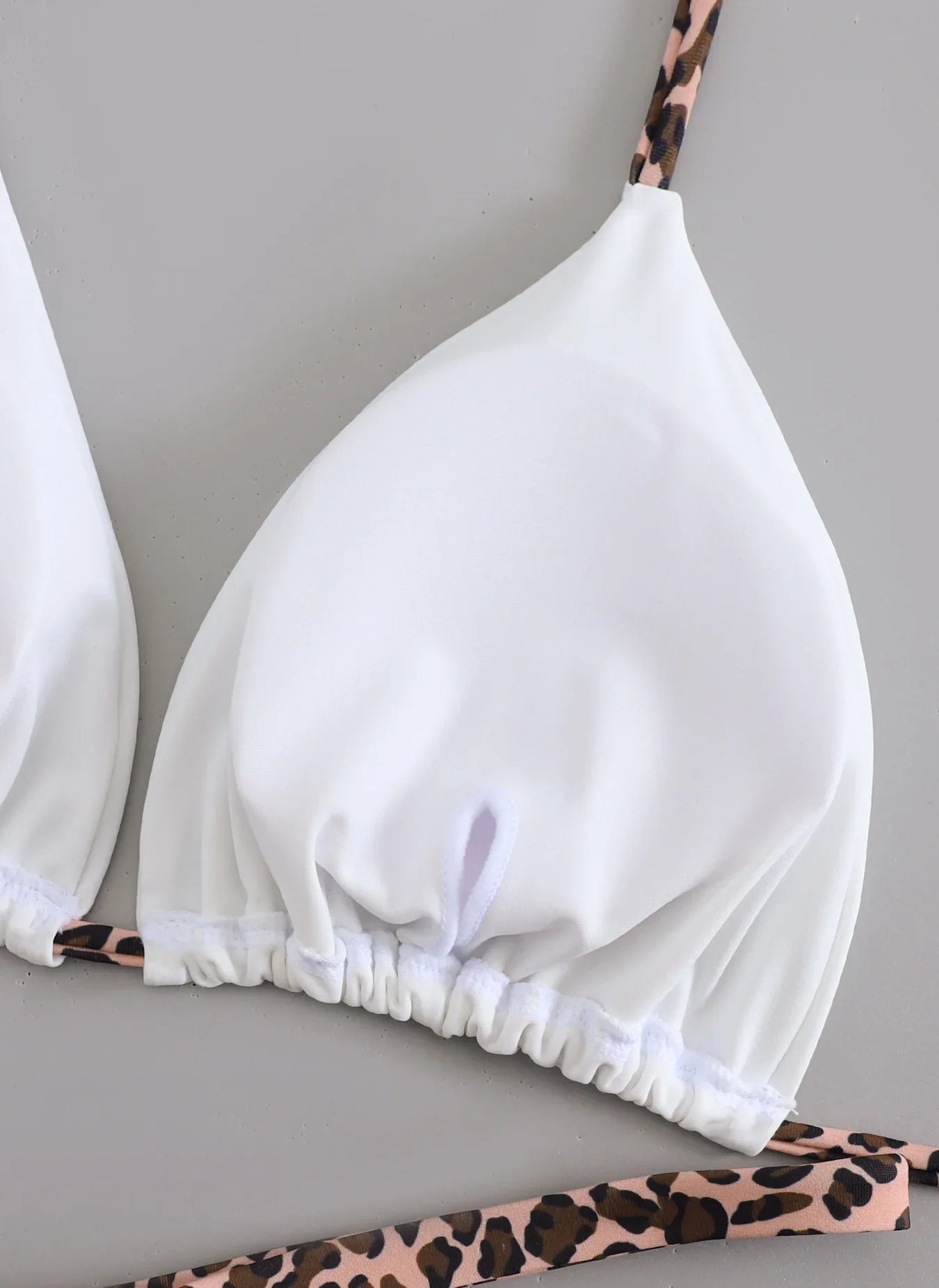 Sexy White Leopard Patchwork Micro Bikini 2026 Women Halter Push Up Bra Hollow Out Thong Swimsuit Bathing Suit Holiday Swimwear
