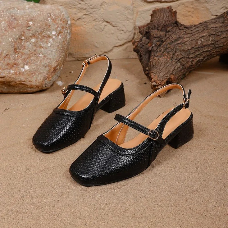 2026 Fashion Versatile Women Shoe Retro Temperament Women Semi Slipper Soft Sole Versatile Sandals Comfort Easy Wear High Heel