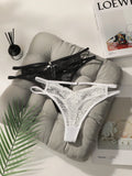Women's sexy lace thong embroidered flower low waist hollow out seamless comfortable close fitting underwear C851