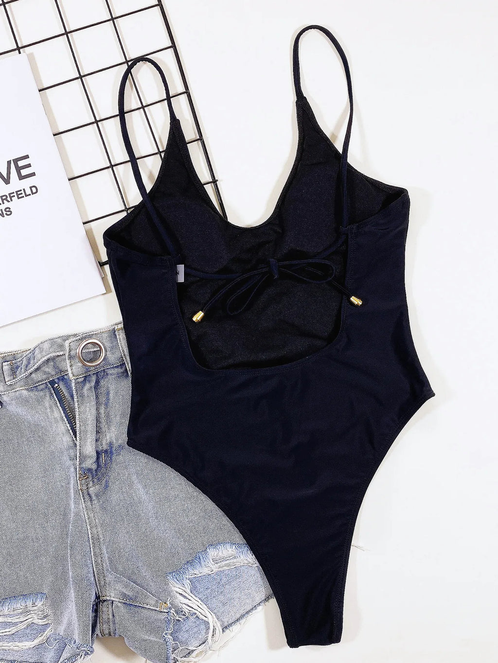 2026 Sexy Black One Piece Swimsuit Swimwear Women Solid One-piece Bathing Suit Beachwear Costumi Da Bagno Donna Banadores Mujer