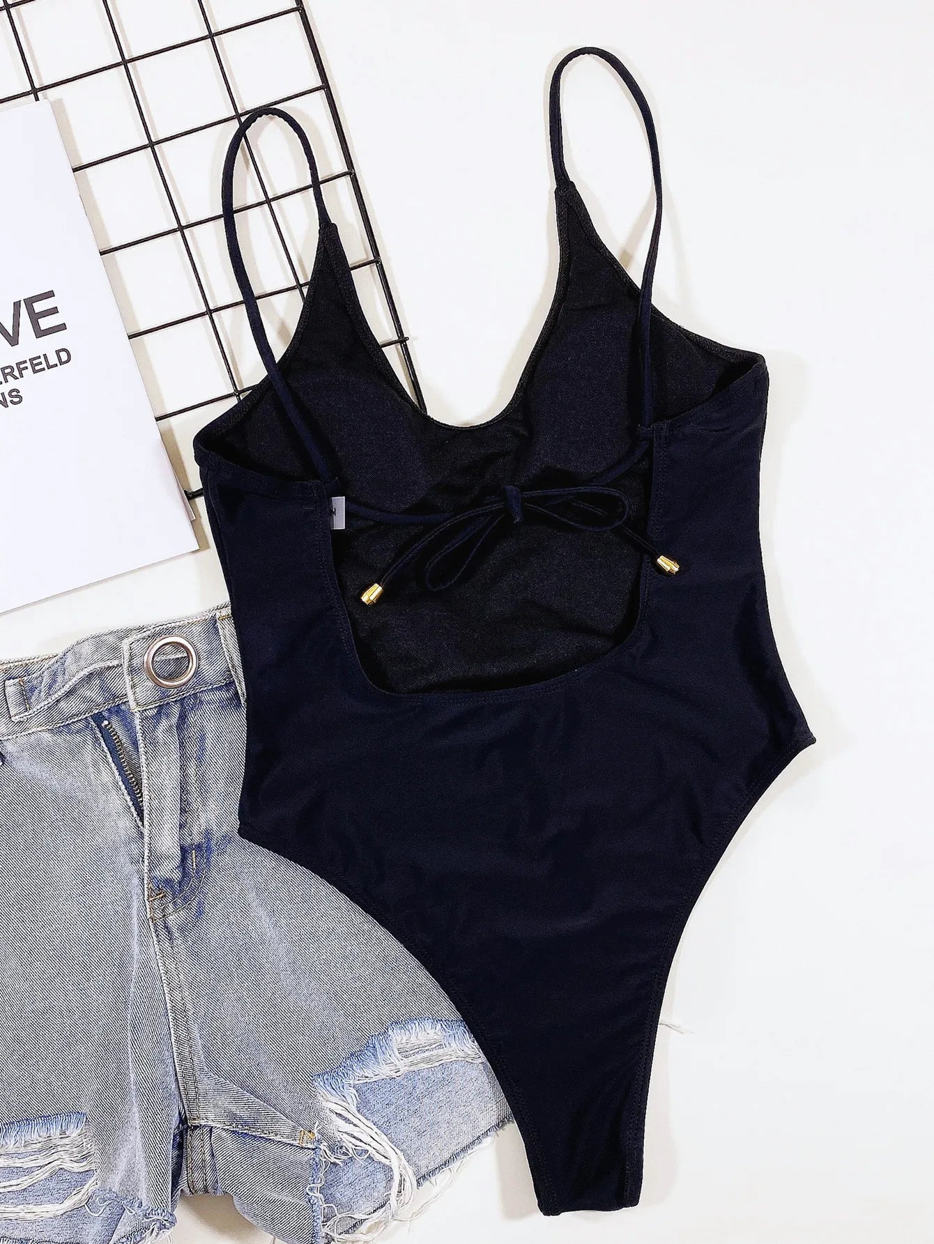 2026 Sexy Black One Piece Swimsuit Swimwear Women Solid One-piece Bathing Suit Beachwear Costumi Da Bagno Donna Banadores Mujer