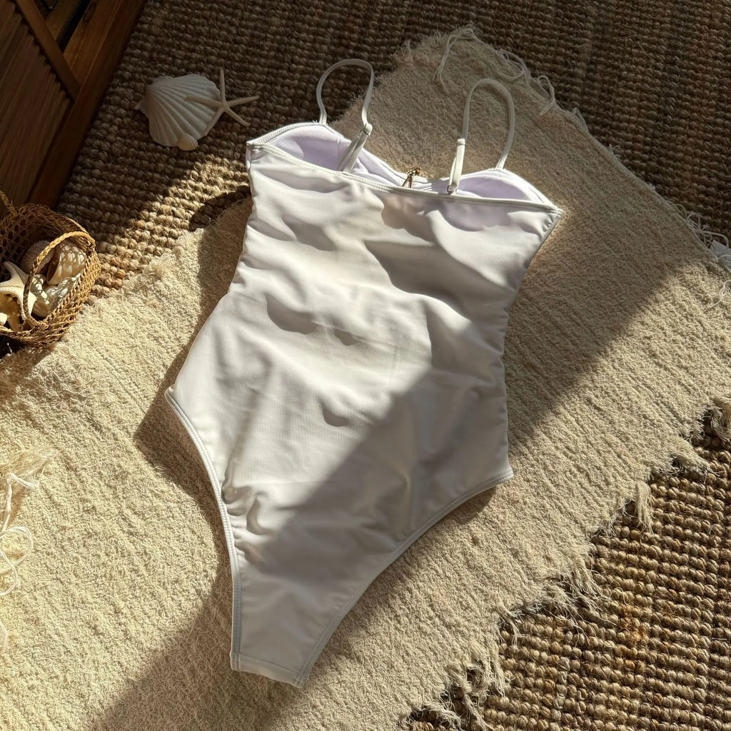2025 Sexy Cut Out Metal Star Women Swimwear One Piece Swimsuit Female High Leg Cut Monokini Bather Bathing Suit Swim Bodysuit