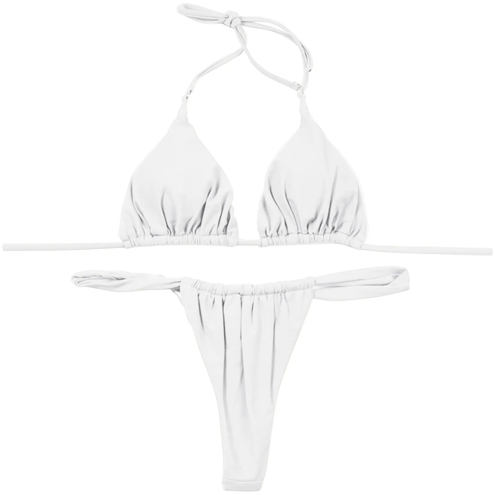Sexy Bikini Set Two Piece Swimsuit Bikini Set Push Up Bra Solid Thong Women Swimwear Beachwear Bathing Suit Traje De BañO 2024