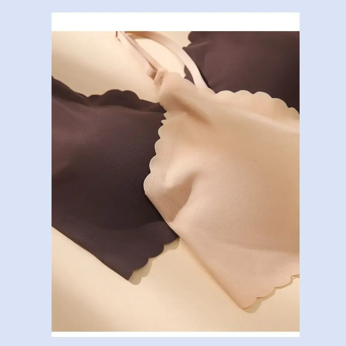 Seamless Ice Silk Ultra-Thin Breathable Bra Comfortable Breathable Underwear Women's Suspender Wavy Sexy Push-up Vest