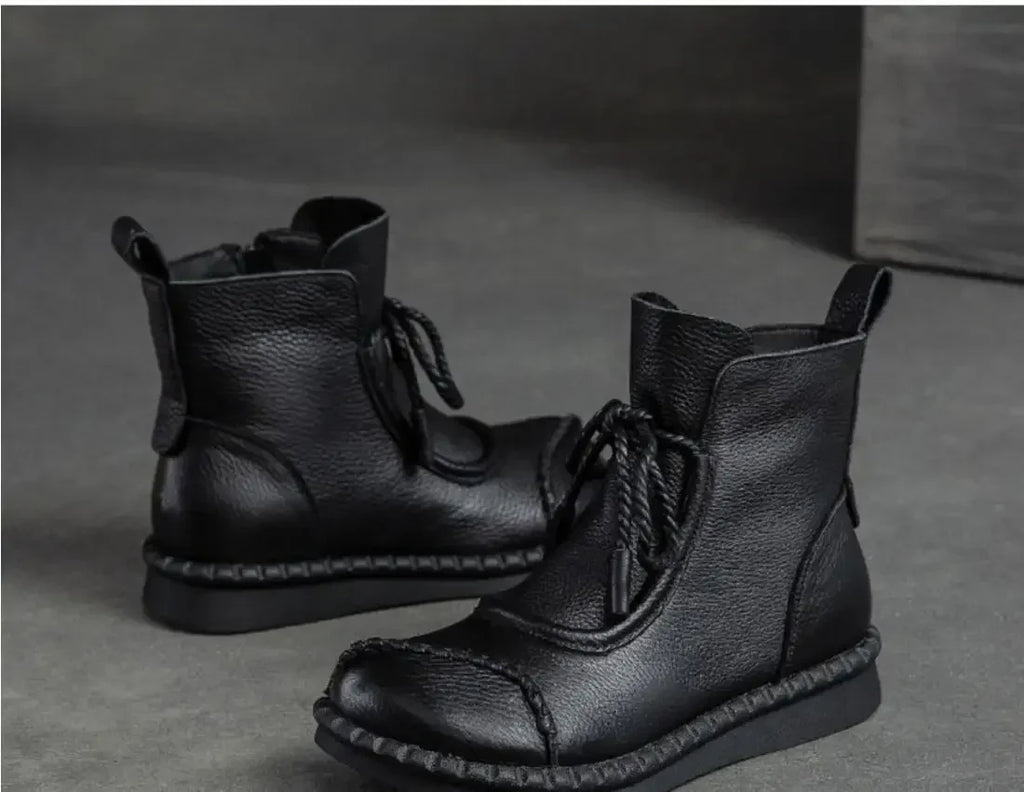 Shoes for Women  Cross-tied Ladies Boot Daily Boots Hot Sale Cotton Shoes Round Toe Comfortable Flat Shoes Women Ankle Boots