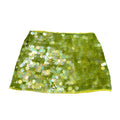 Women's Summer Solid Color Mini Sequins Skirts High Waist Side Split Tie Up Skirt for Daily, Travel, Parties