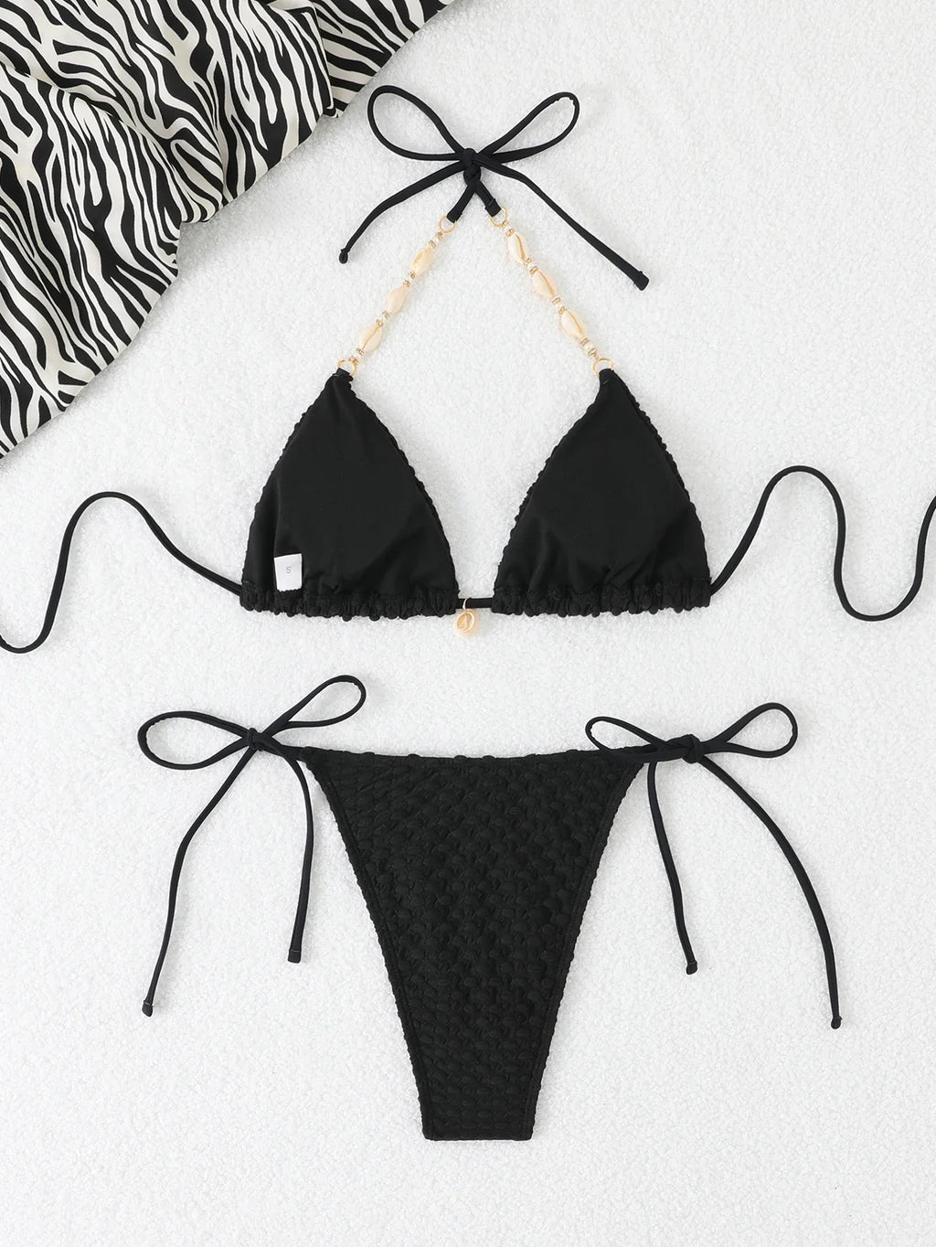 2026 Halter String Triangle Bikini Women Sexy Swimwear Female Mesh Swimsuit Solid Bathers Bathing Swimming Swim Suit Beachwear