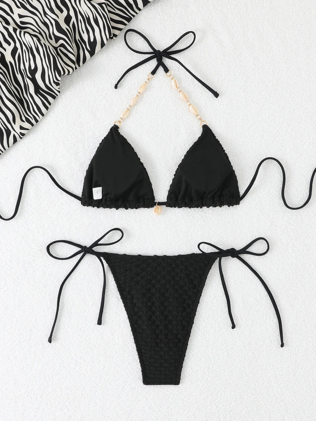 2026 Halter String Triangle Bikini Women Sexy Swimwear Female Mesh Swimsuit Solid Bathers Bathing Swimming Swim Suit Beachwear