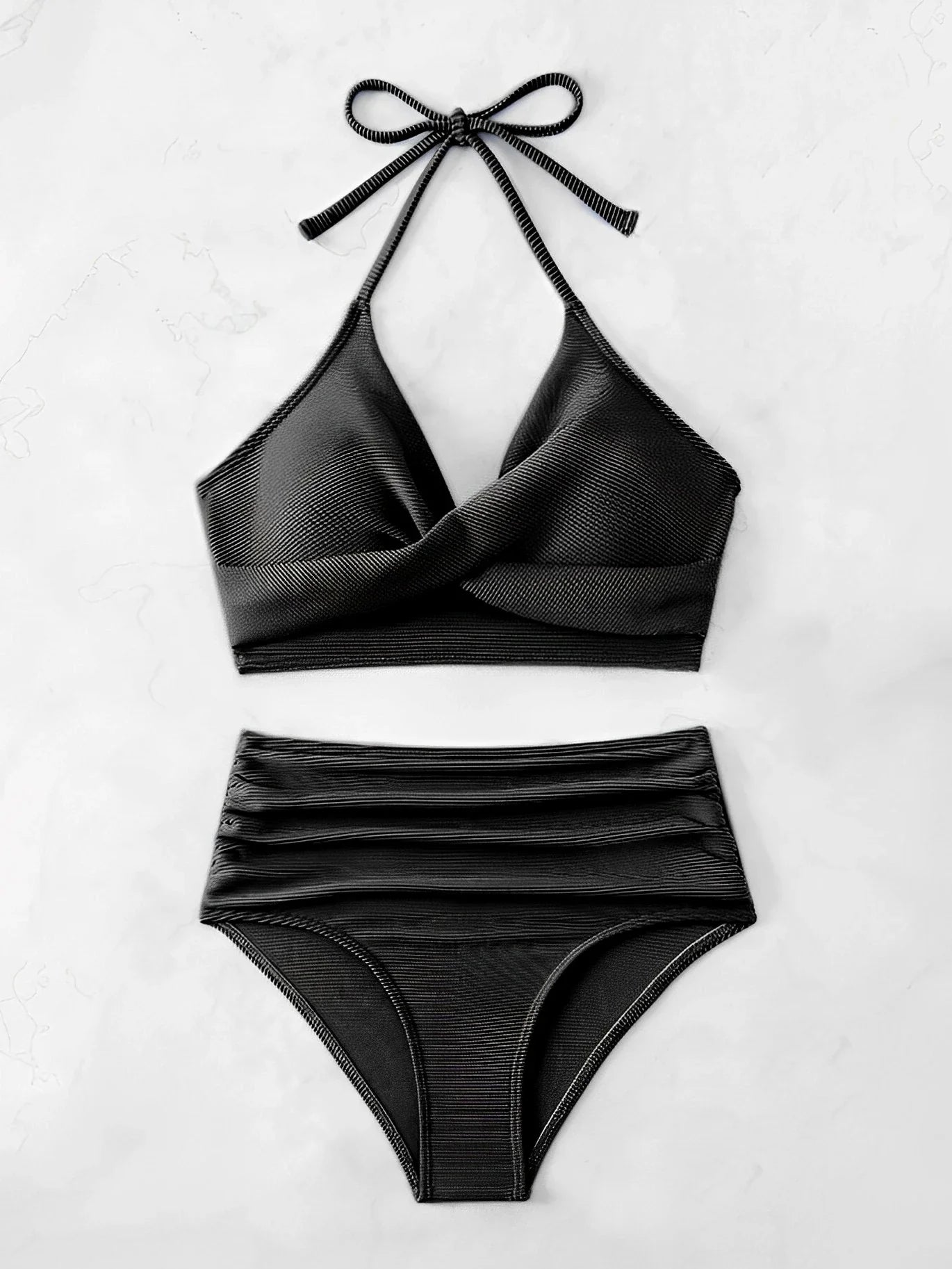 Sexy High Waist Bikini 2026 Women Halter Swimwear Female Swimsuit Solid Bathers Swimming Bathing Swim Suit Summer Beachwear