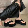 Vintage Y2K Leopard Flip&Flops Sandal Summer Chunky Platform Sandals Women Slipper Wedges Slides 8cm High Heels Shoes Mules