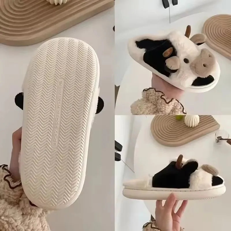 Halloween Christmas Cartoon Cow Kigurumi Unicorn Pajama Slipper Jumpsuit Women's Cute Zipper Hooded Sleepwear Onesies Winter