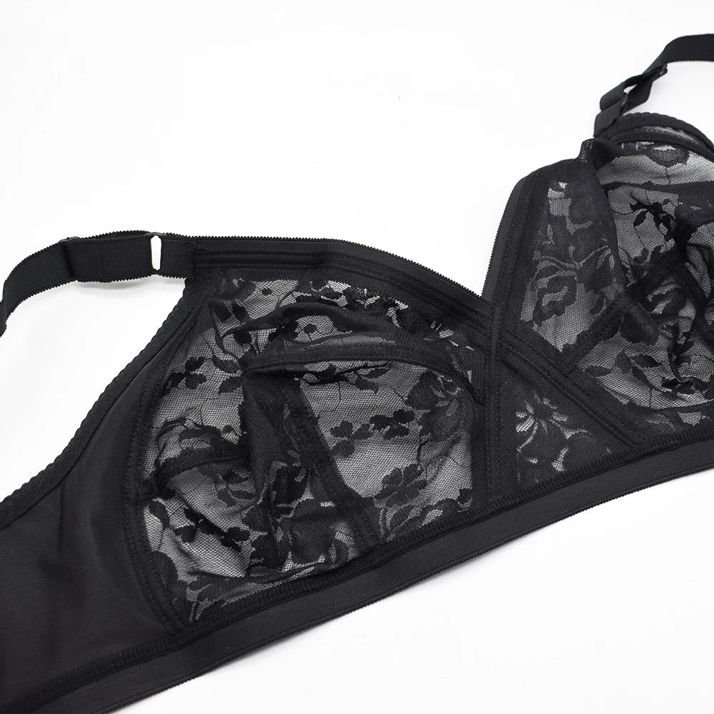 Bra For Women Lace Bralette Wireless Big Bosom Minimizer Plus Size Sexy Lingerie Female Underwear Full Cup BH Tops