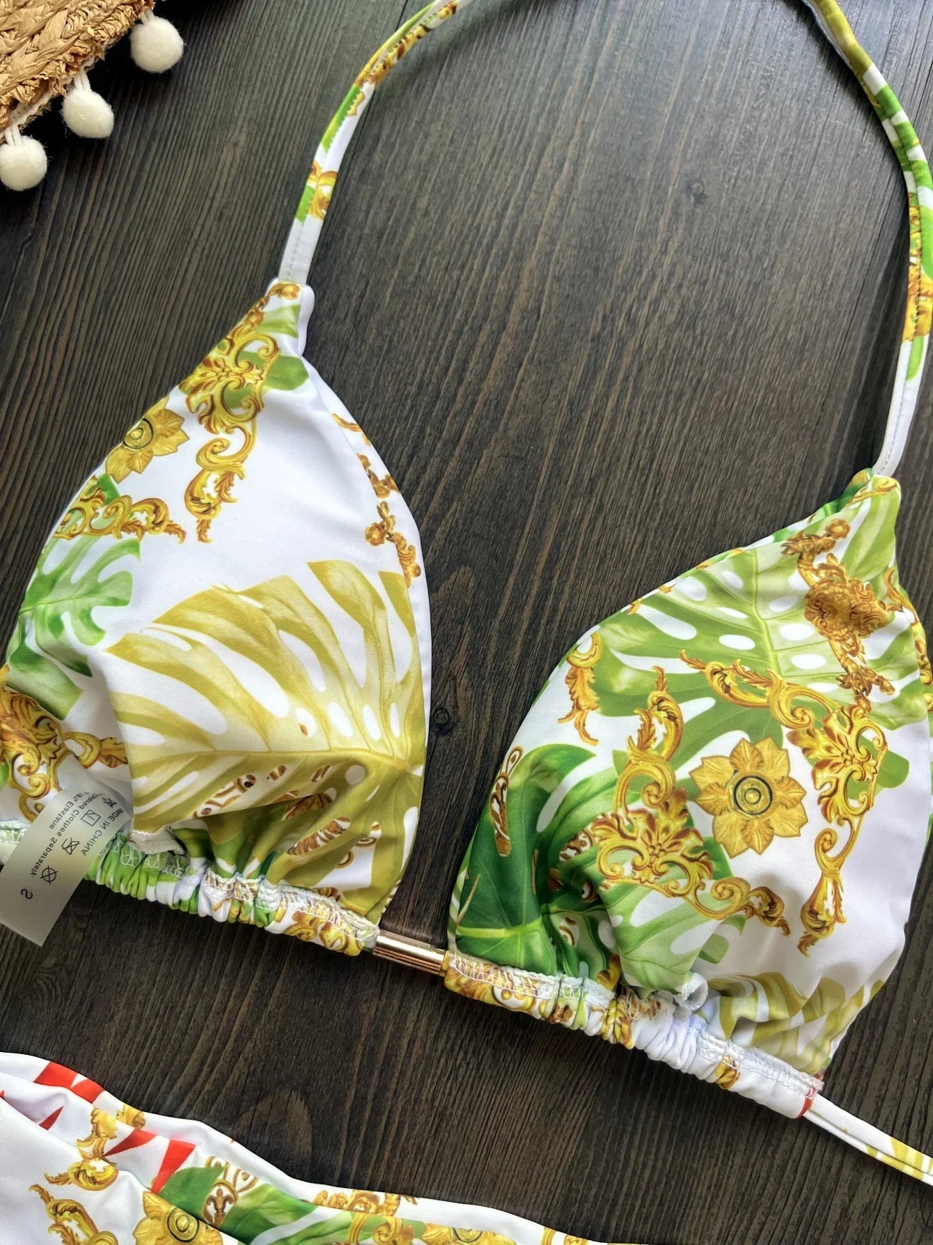 RUOTONSEPT 2024 Sexy Print Bandage Bikinis Set Women Swimsuit Two-piece Triangle Halter Swimwear Bathing Suit Brazilian Biquinis