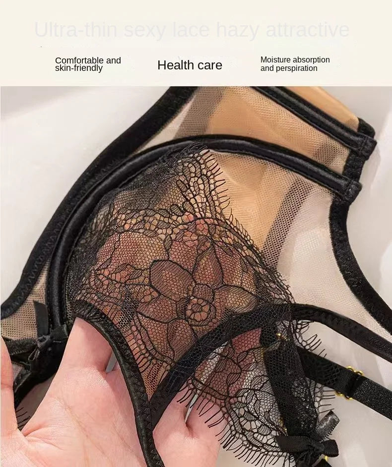 Ultra-thin Sexy Lace Hazy Attractive Comfortable Soft Steel Ring on The Support To Prevent Sagging Cross Beautiful Back Change