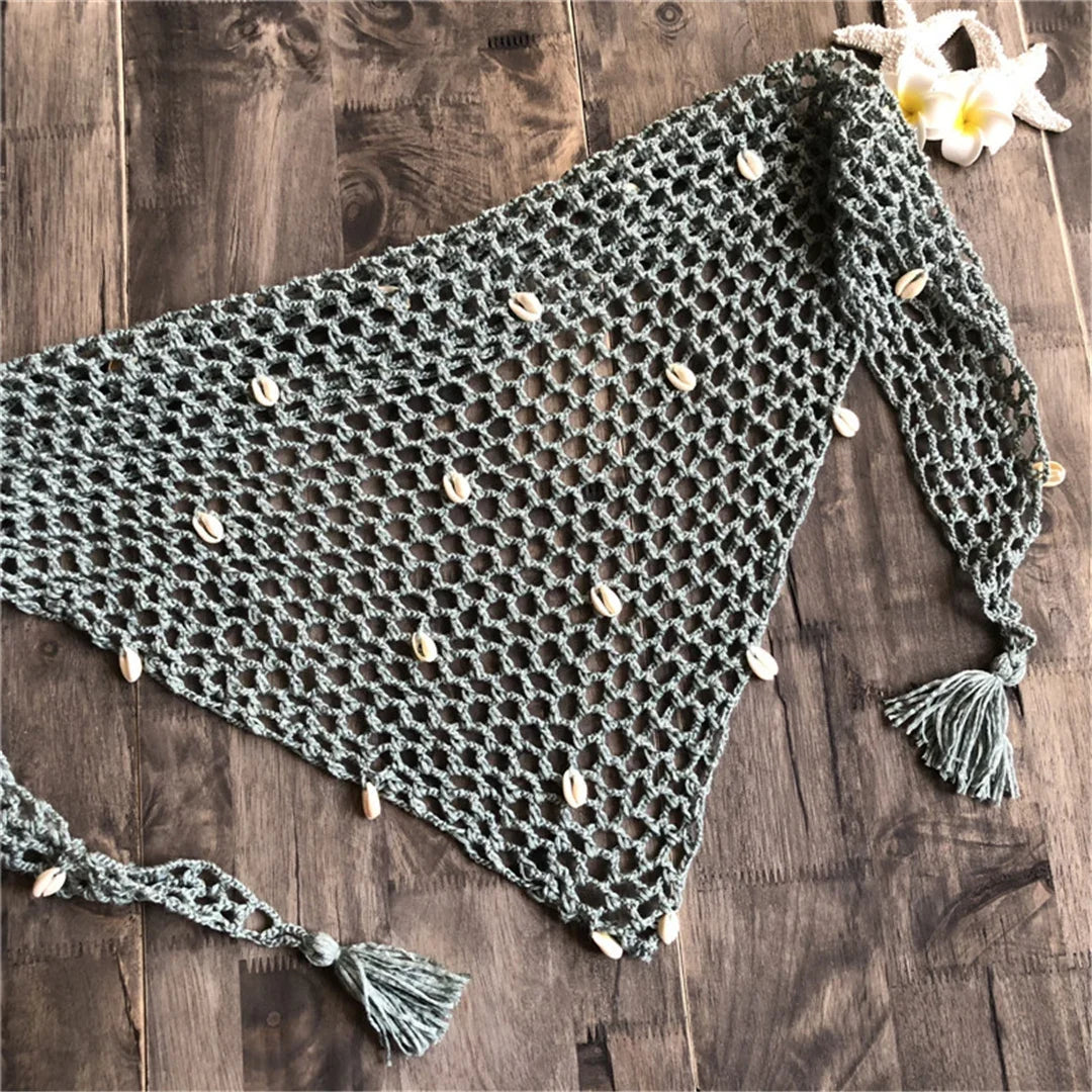 7 Colors Hollow Out Crochet Knitted Sarong Pareo Beach Cover Up Cover-ups Beach Dress Beach Wear Beachwear Female Women V7010