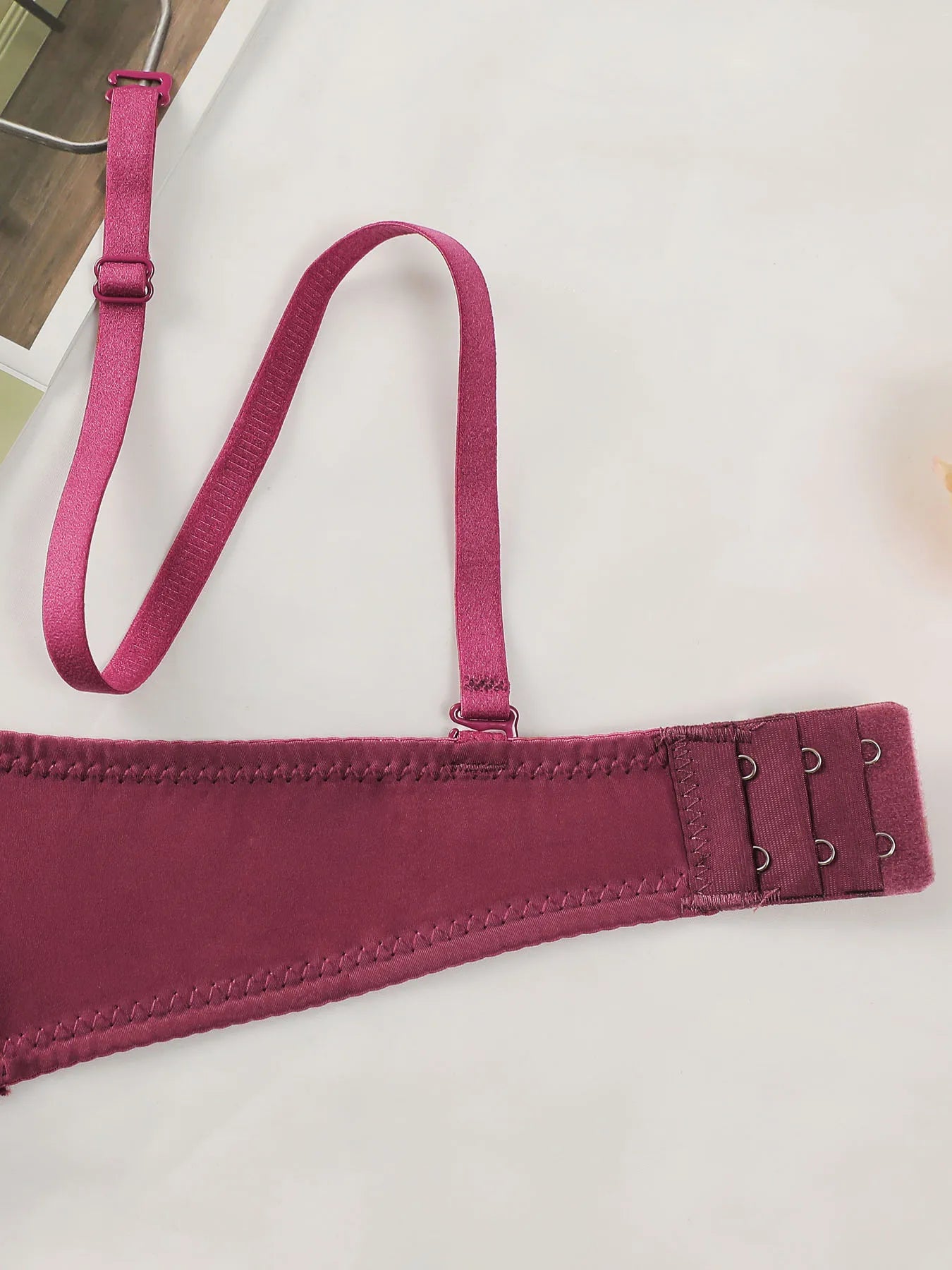 Women's sexy shell shaped bra with seamless gathering push ups and transparent shoulder straps for daily comfort underwear B2077