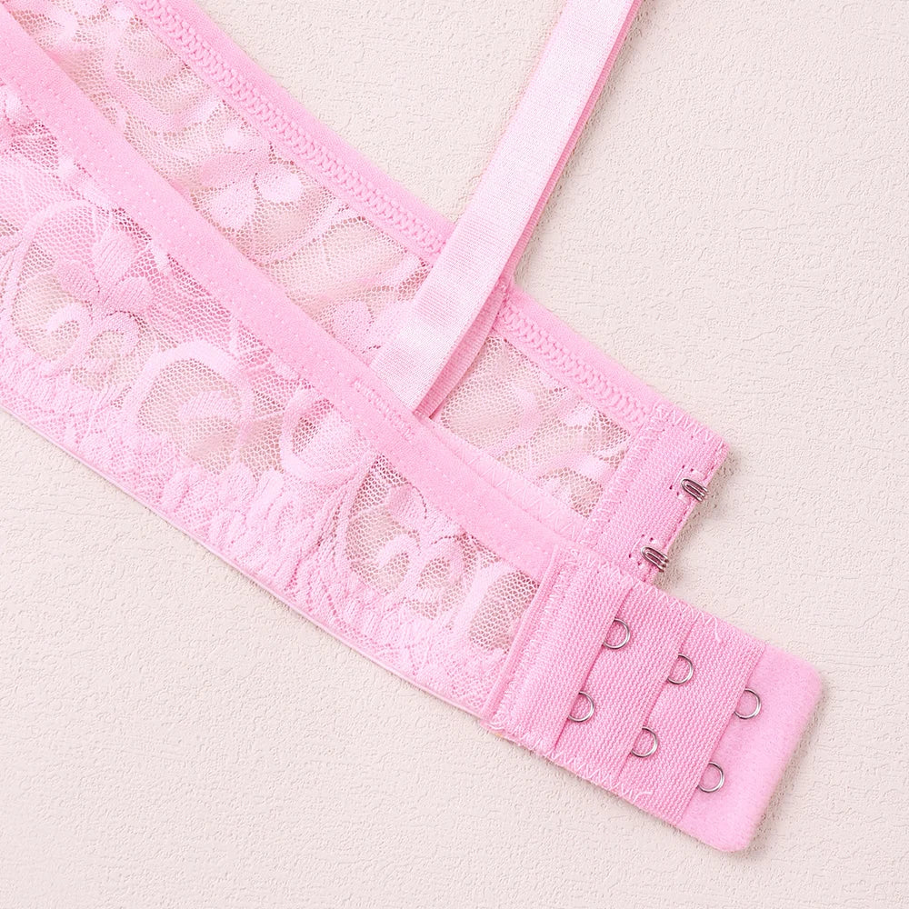3 Pcs Womens Lace Bra Underwire BH Hollow Out Embroidery Perspective Sexy Underwear Lingerie Tops Plus Size Brassiere