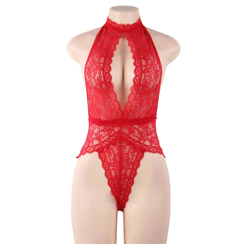 Black Mesh Lace Long Split Nightgown for Women Wild See Through Deep V Open Back Sleepwear Dress with Thong