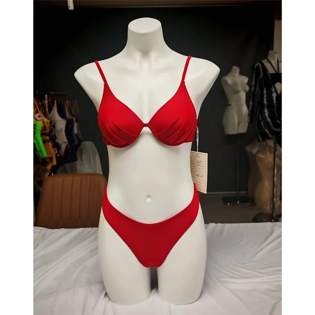 S - XXL 13 Colors Underwire Brazilian Bikini Female Swimsuit Women Swimwear Two-pieces Bikini set Bather Bathing Suit Swim K7494
