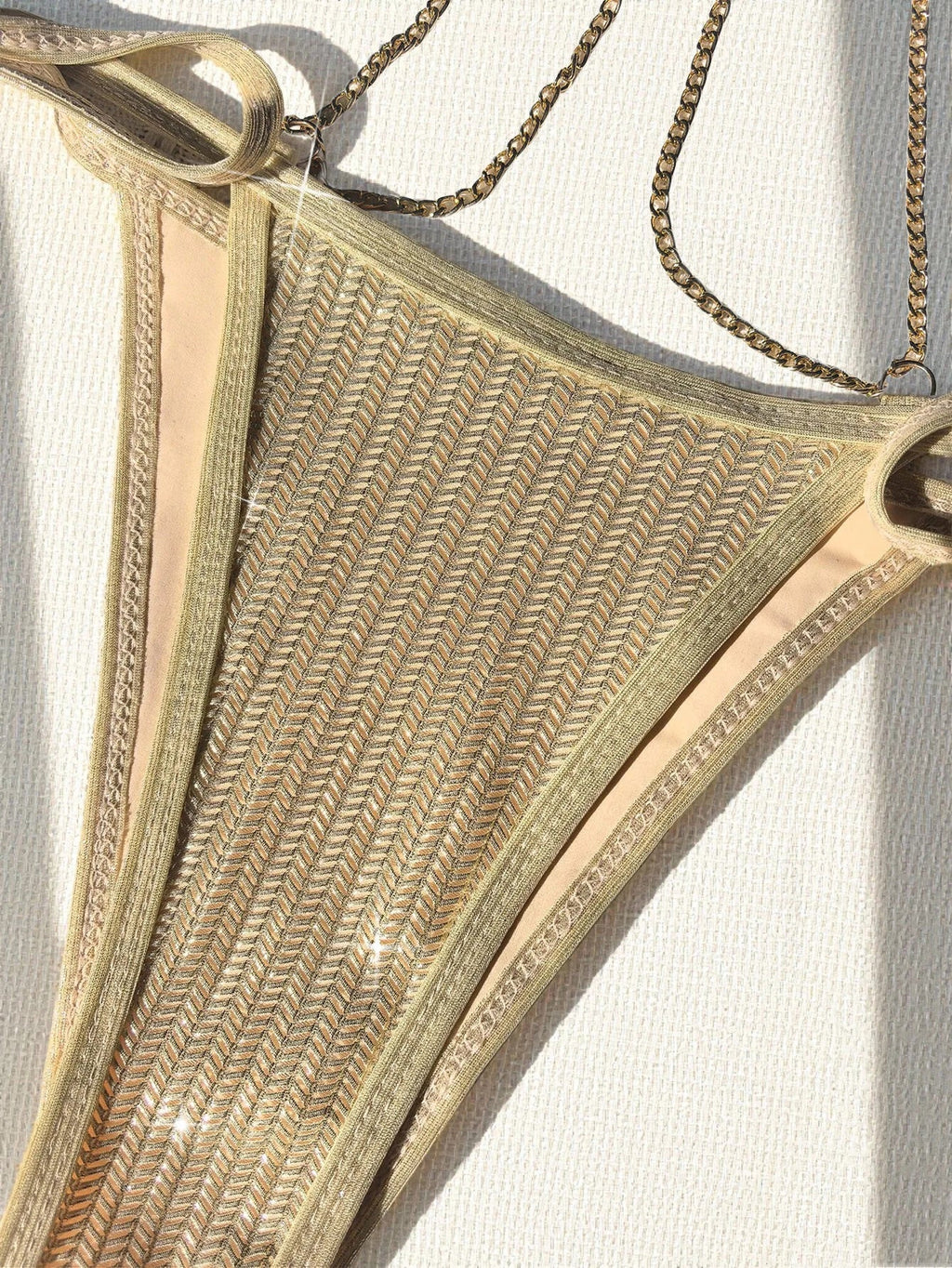 Sexy Beige Metal Ring Circle Swimwear Women 2026 Bandage Hole Out Backless Thong Bikini Bathing Suit Holiday One Piece Swimsuit