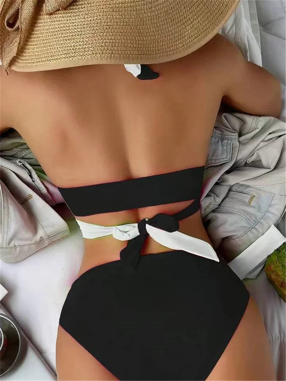Sexy Halter Bikini 2026 Criss Cross Solid Swimsuit High Waist Swimwear Female Bathers Bathing Swimming Suit Padded Beachwear