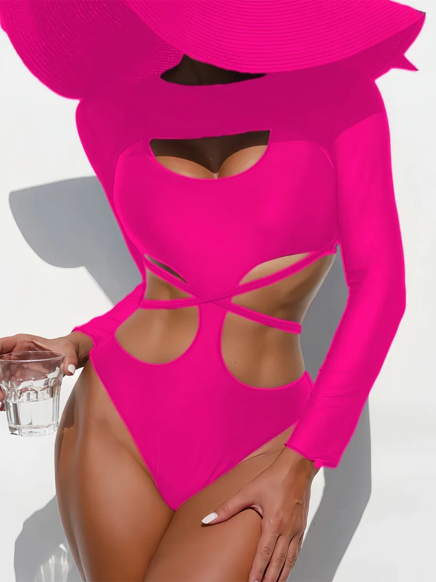 2026 Sexy Slim Swimsuit One Piece Padded Solid Monokini Swimwear Women & Top Bathers Bathing Swimming Swim Suit Female Beachwear