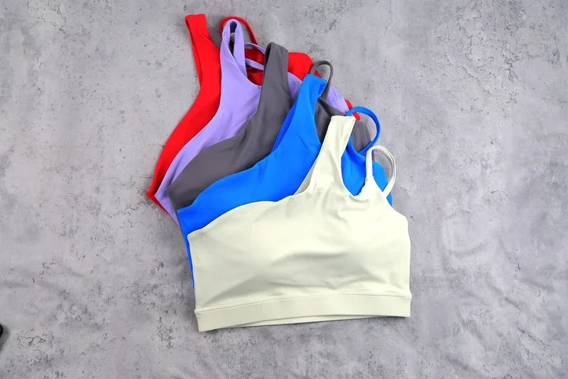 DIA FIT JOY Yoga Sports Bra Single Shoulder Irregular Strap Naked feel Sensation Beautiful Back Design Comfortable Breathable