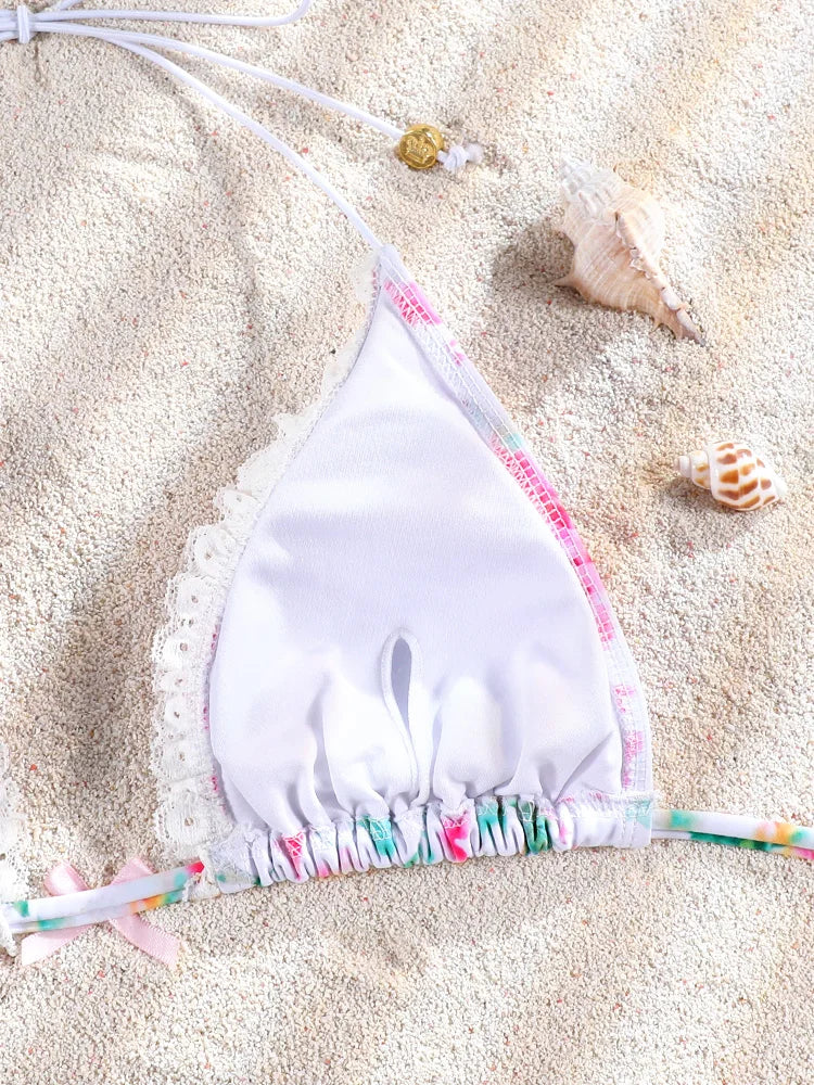 Miyouj Glitter Fabric Bikinis 2026 Sexy Bikini Set Folds Swimsuit Female Halter Bathing Suit Women Swimwear New Beachwear