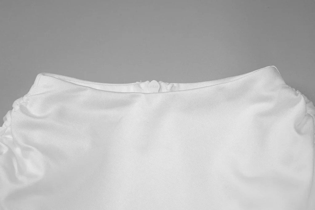 FDYOUI Woman Clothing Fashion Folds Cropped T-shirts Ladies Elegant Zip-up Slim Tops Tees White Black Corset T Shirt High Street