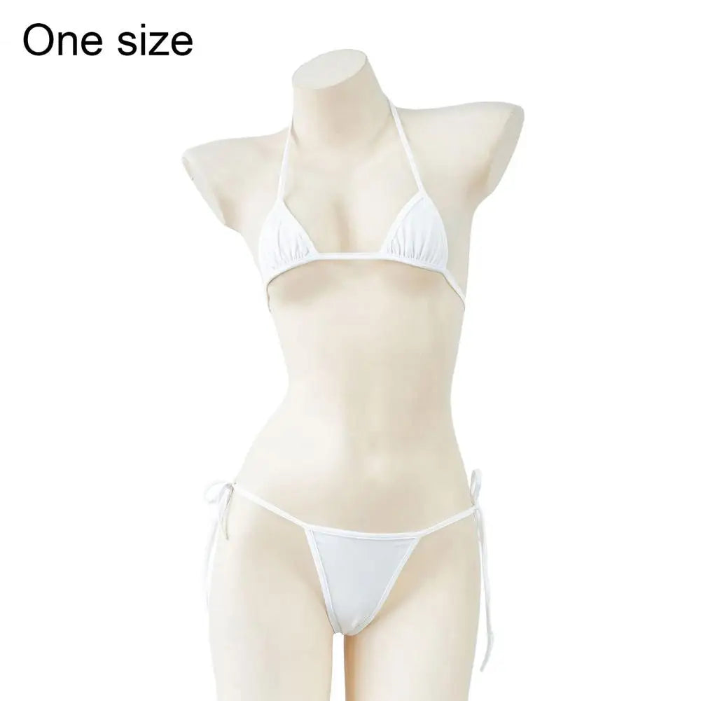 Sexy Mini Bathing Suit for Vacation Beach Women's Micro Triangle Bikini Set Halter String Side Tie Two Piece Swimsuit