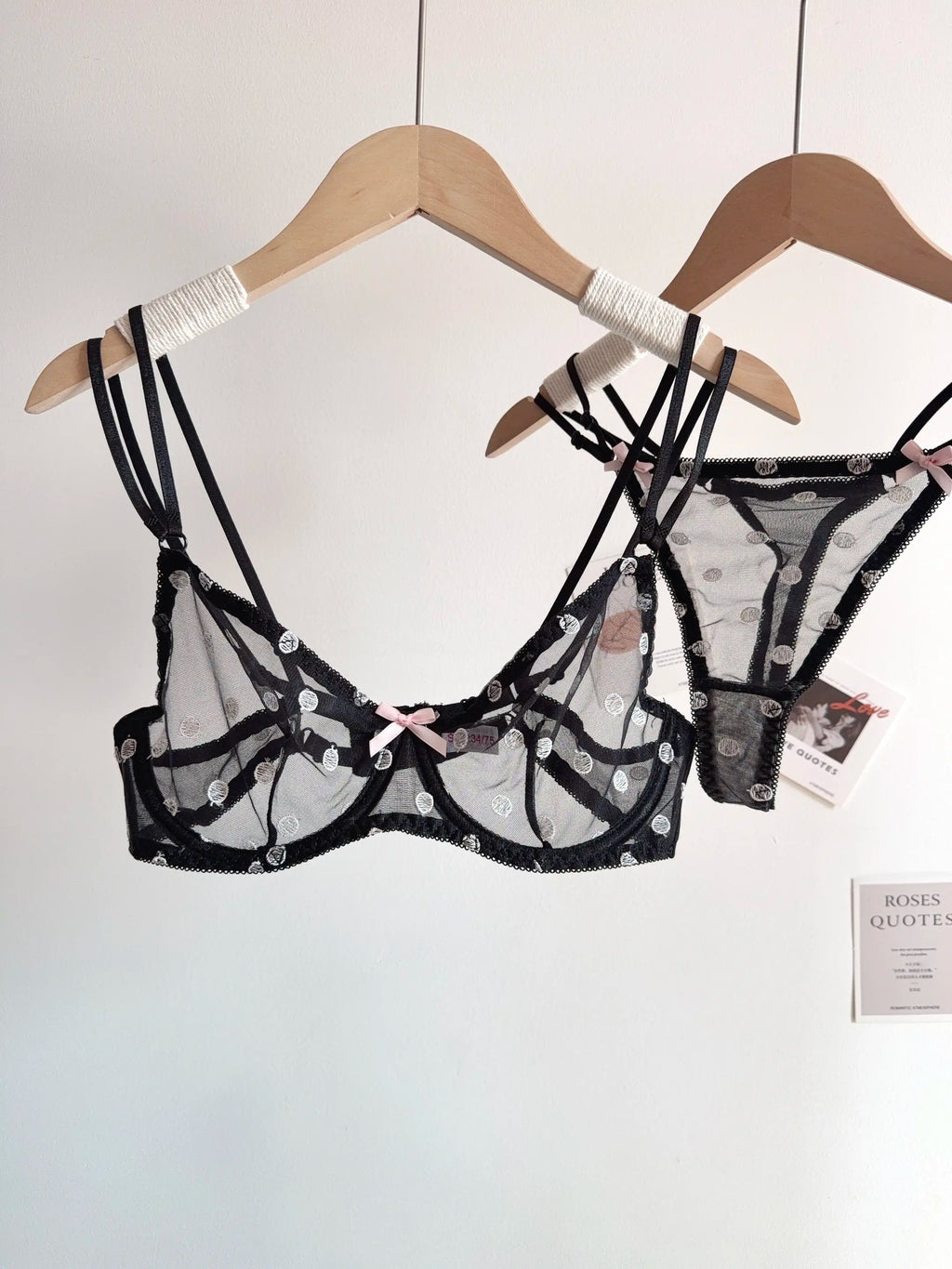 Affordable French Lace Lingerie Set | Sexy Mesh Push Up Bra for Big Bust, Ultra Thin Slimming Anti Sag Women's Bra Set MOYISU AB