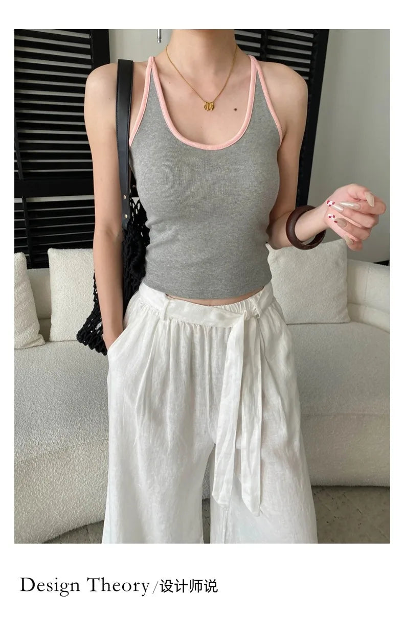 Sports vest U-neck slim fit camisole bottoming T-shirt