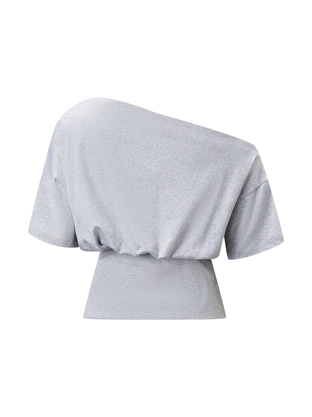 Women's Cinched Waist Blouse Tops Fashion Stylish Off Shoulder Short Sleeve Solid Color Shirts Summer Elegant Shirts Streetwear