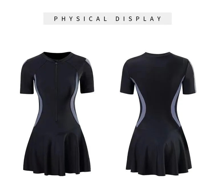 Female One-piece Conservative Student Dress Slimming Ins Sporty Super Fairy Hot Spring Swimsuit