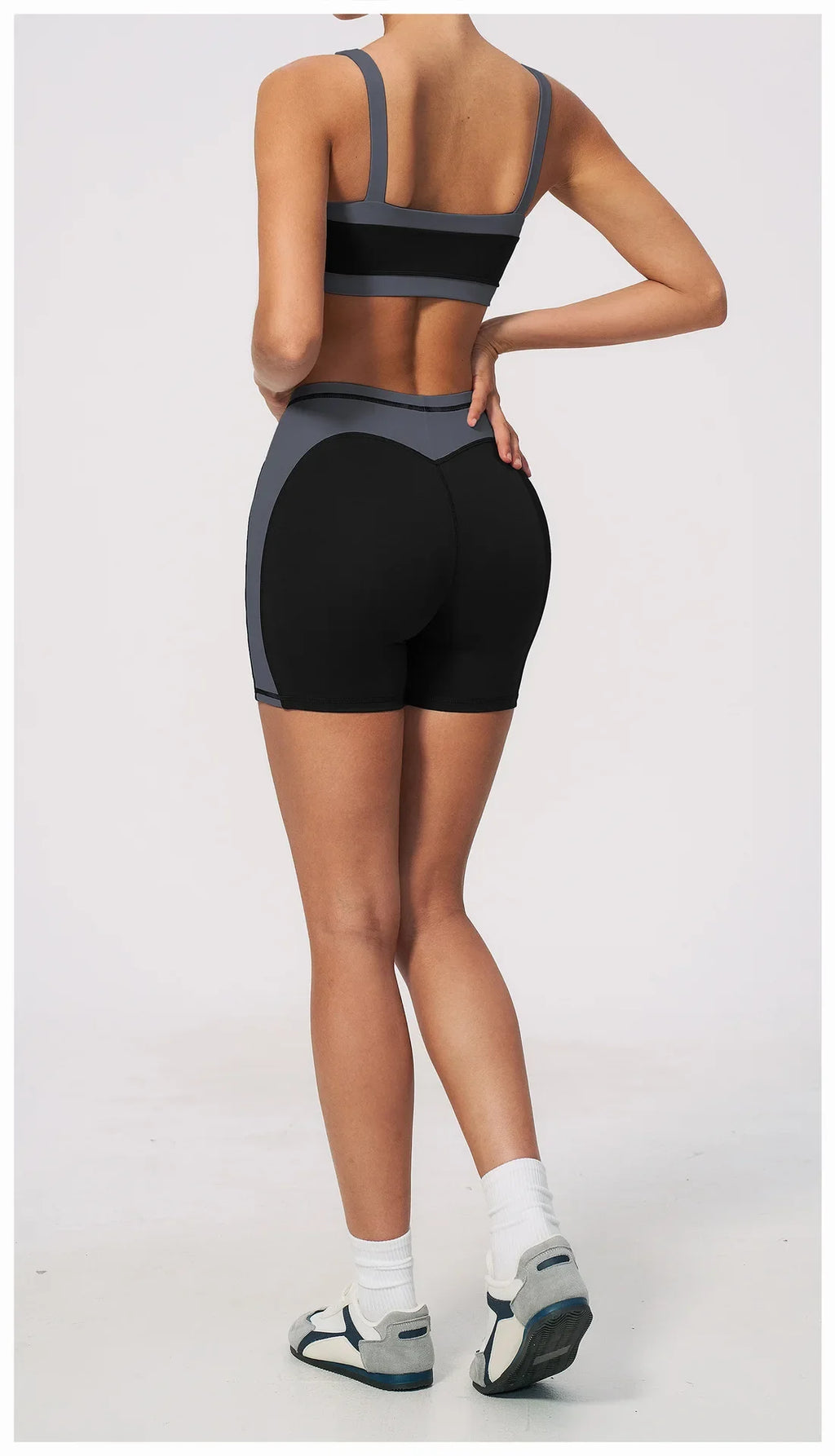 Summer Color Blocking Yoga Suit Women Shockproof Slim Sports Bra High Waist Hip Lift Shorts Gym Running Fitness Sets Tracksuit