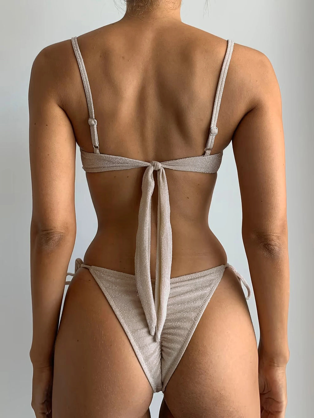 2026 Micro Bikini Set with Metal Ring Accent - Adjustable Straps and High-Cut Bottoms Perfect for Beach Wear and Pool Parties