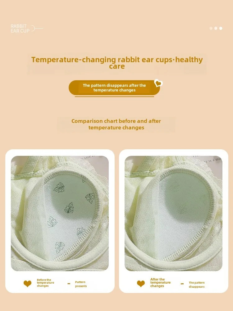 MOYISU Summer Day Lingerie Women's Big Chest Small Traceless Top Lift Breast Anti-sag Ultra Thin Breathable Lace Bra Cover