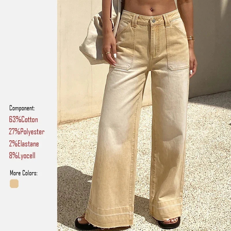 European and American style 2026 women's jeans wide leg pants jeans pants trousers